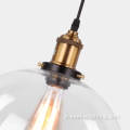 Lampada in vetro trasparente industriale retrò luce a sospensione decorativa